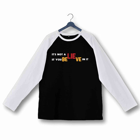 6 Wordplay TV Series Funny Believe Custom Printed Graphic Design Raglan T-Shirt for Women